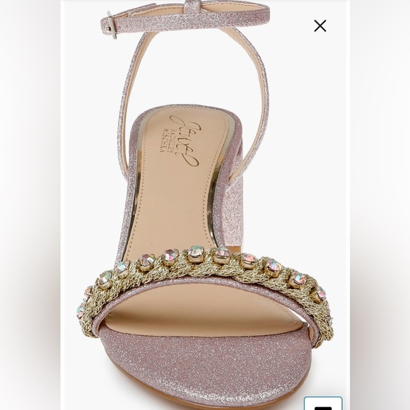 Jewel Badgley Mischka Odonna Embellished Ankle Strap Sandal, Pink: Size 8 - Picture 5 of 7